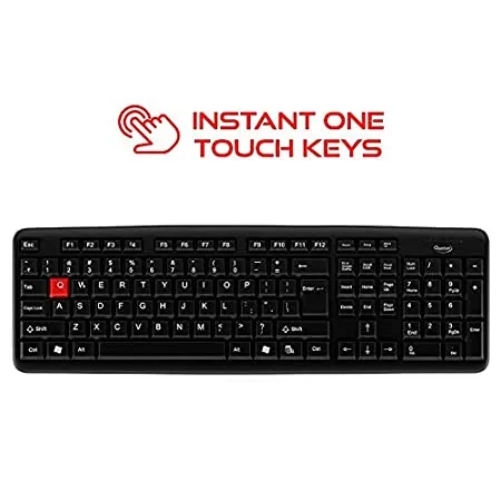 QUANTUM QHM7403D Wired USB Multi device Keyboard Black