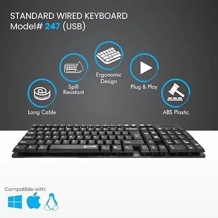 PRODOT Alive Wired USB Standard Desktop and Laptop Keyboard