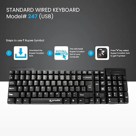PRODOT Alive Wired USB Standard Desktop and Laptop Keyboard